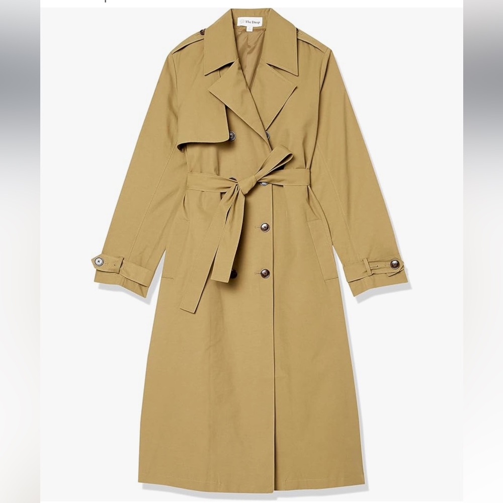 The Drop Women's Noa Trench Coat size XXS double breasted belted